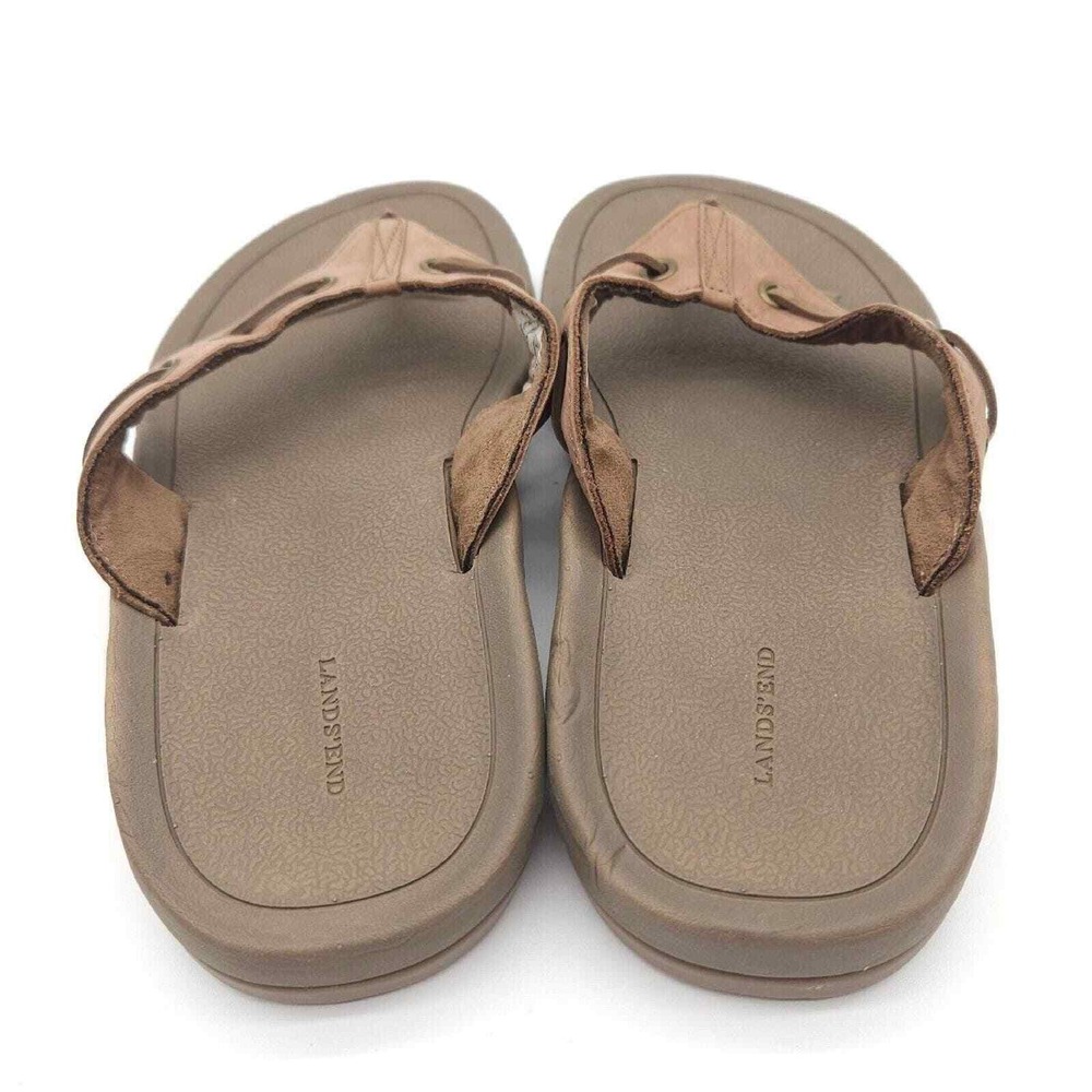 Lands End (Men's 8 D) Brown Flip‎ Flop Thong Sandals Coastal Summer Beach 427927 - Picture 4 of 8
